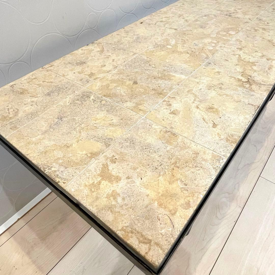 希少・廃盤品【IDEE】マクタンローテーブル 天然石天板 アイアン脚 110㎝