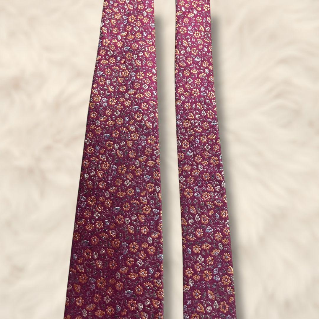 【未使用級✨】現行品 ポールスミス 花柄 ボタニカル柄 赤紫 橙水灰 ジャガード