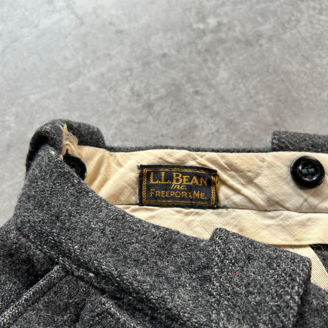 30s エルエルビーン ヴィンテージウールスラックス チャコールグレー 36w