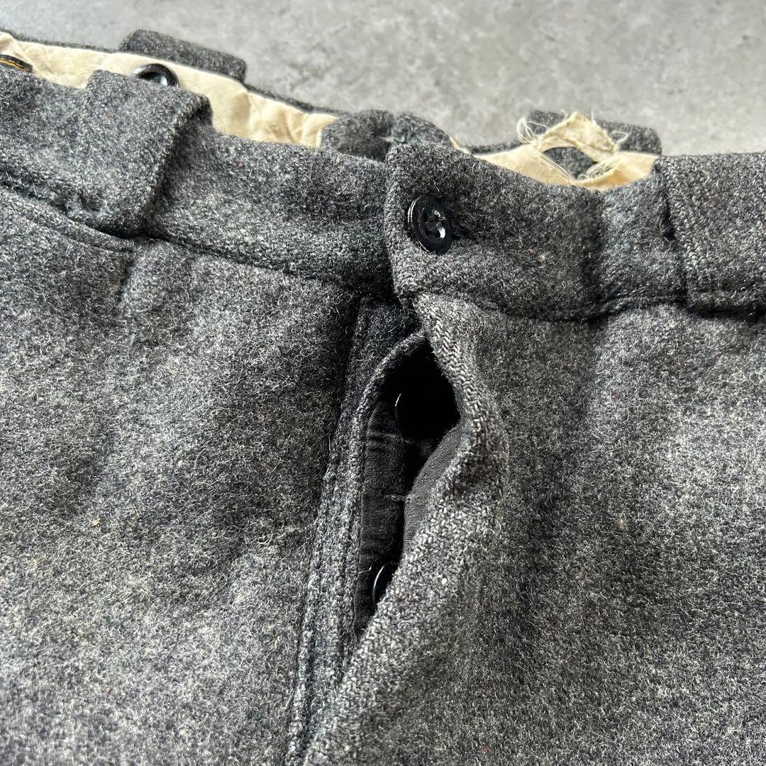 30s エルエルビーン ヴィンテージウールスラックス チャコールグレー 36w