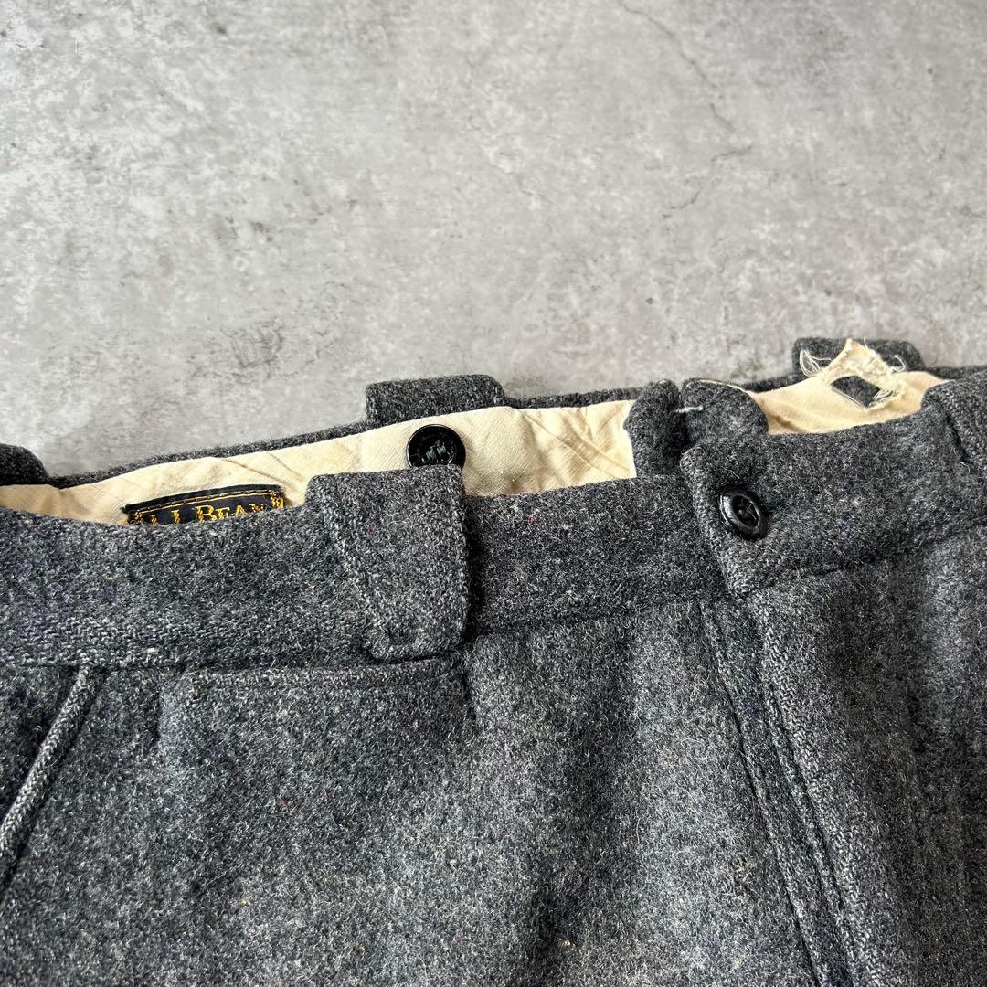 30s エルエルビーン ヴィンテージウールスラックス チャコールグレー 36w