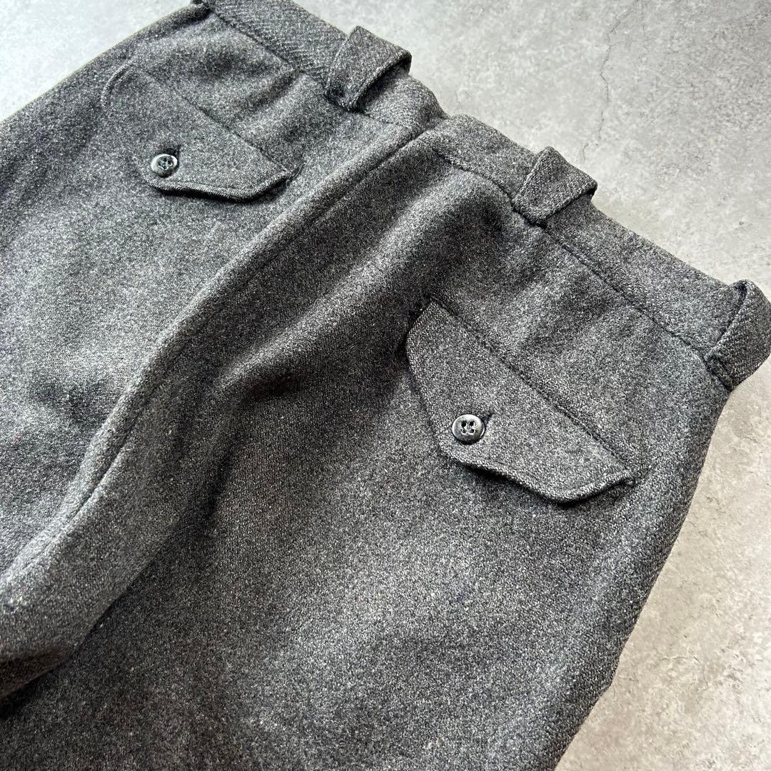 30s エルエルビーン ヴィンテージウールスラックス チャコールグレー 36w