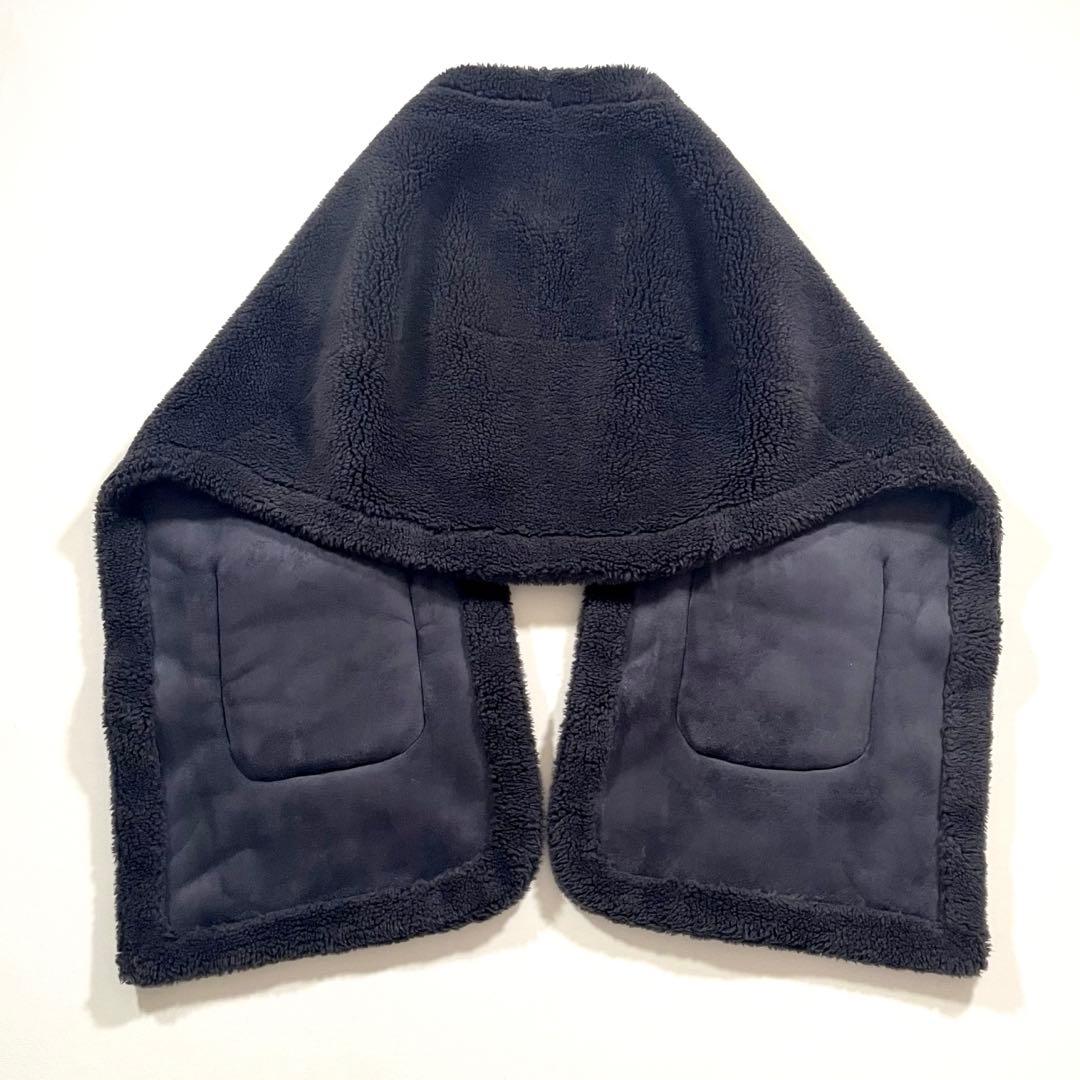 【美品】HAUNT/ハウント　ボア ストール　大判　羽織り　ポケット付き　ロング