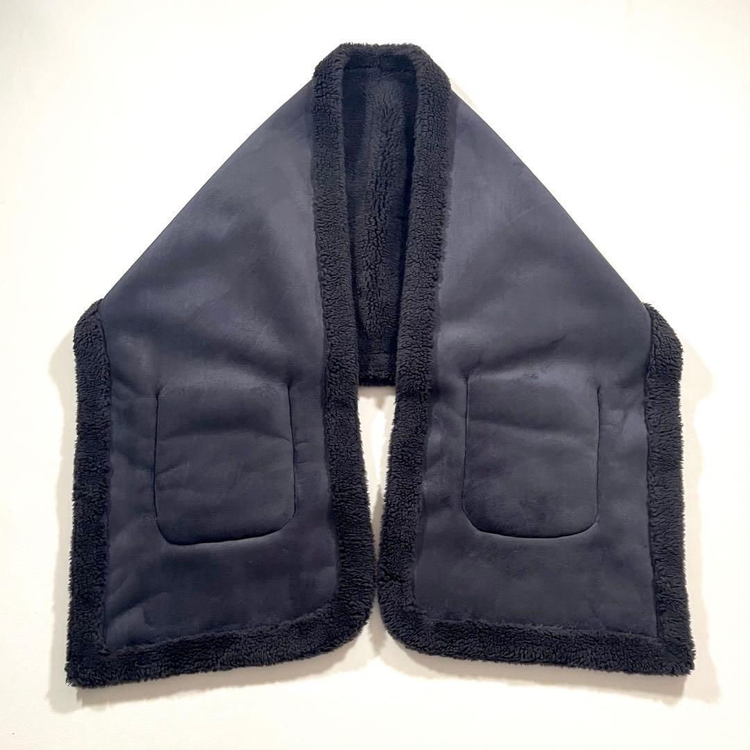 【美品】HAUNT/ハウント　ボア ストール　大判　羽織り　ポケット付き　ロング