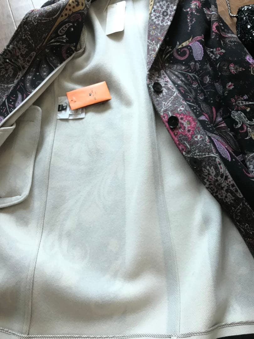 最終88% オフ！破格　新品　エトロ　上品　ペイズリー柄 チェスターコート　M