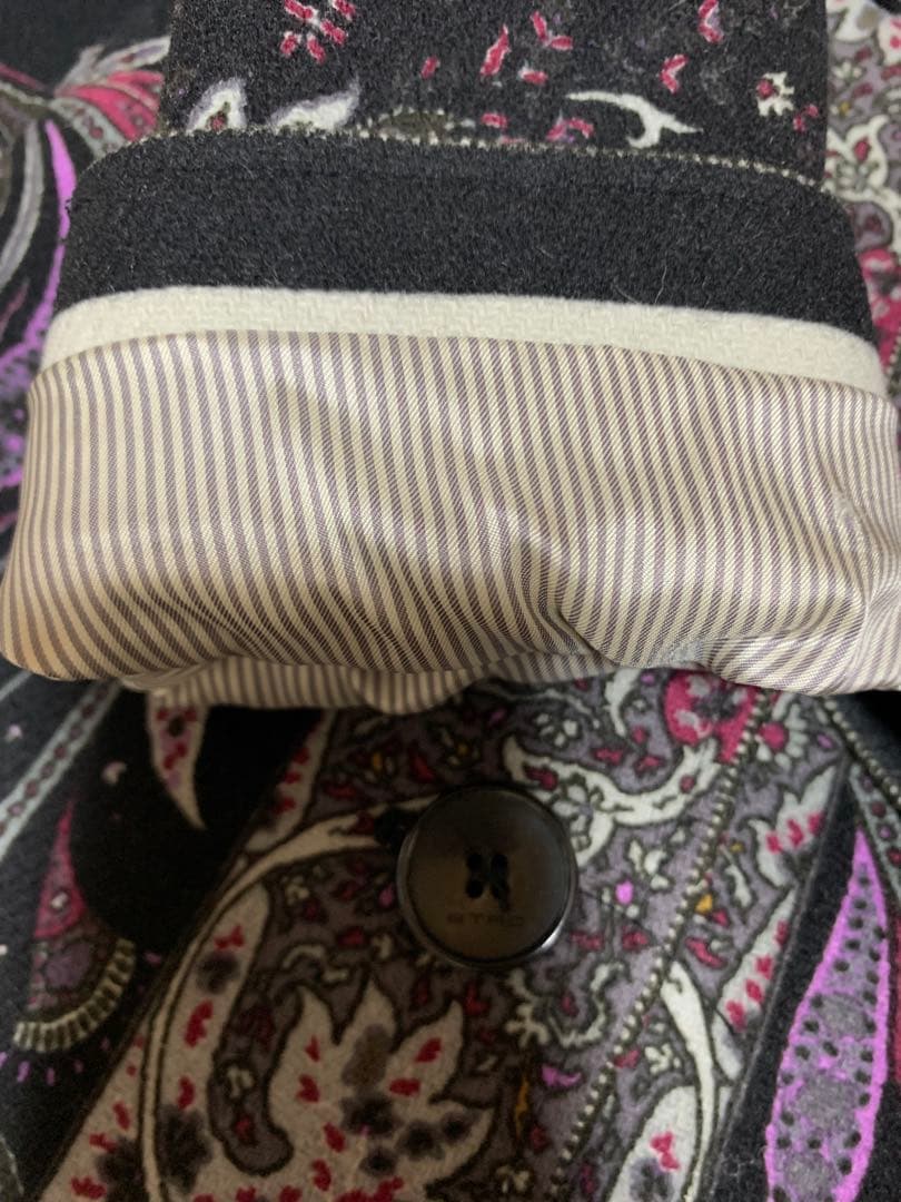 最終88% オフ！破格　新品　エトロ　上品　ペイズリー柄 チェスターコート　M