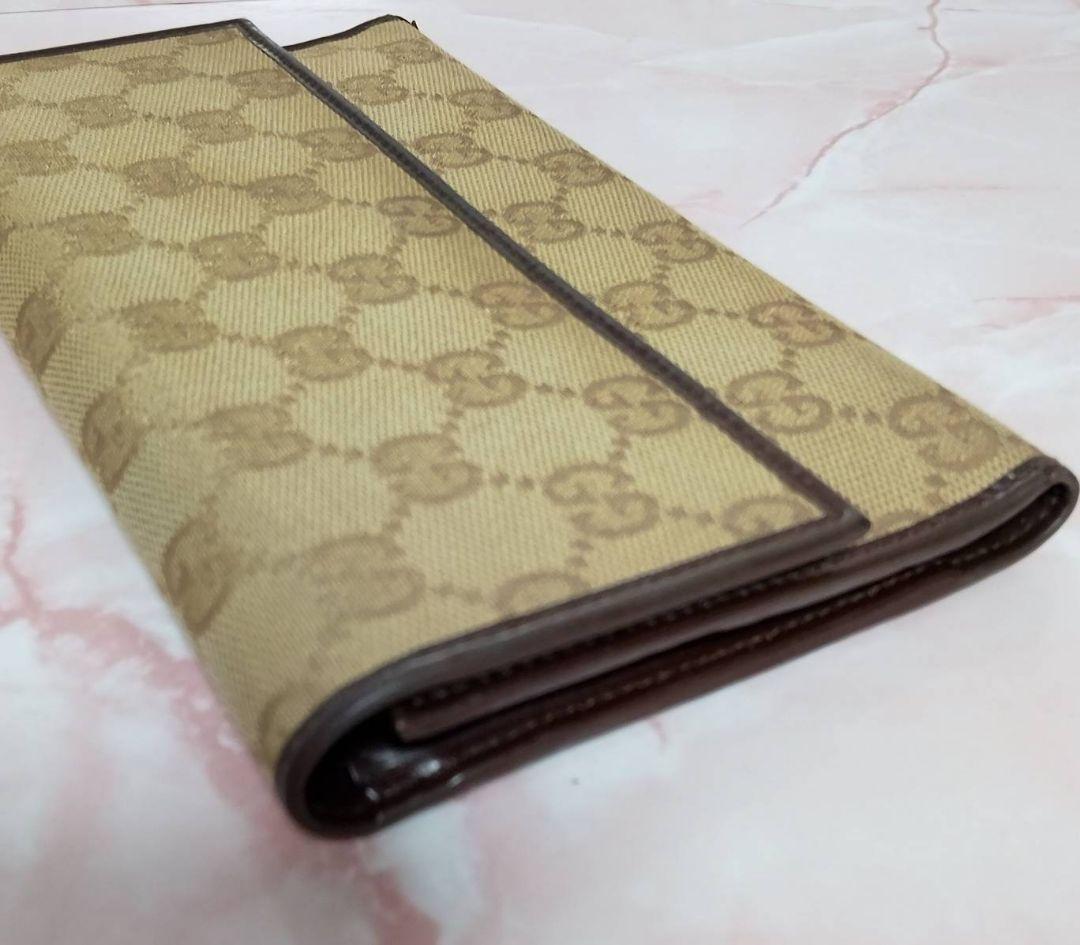 GUCCI グッチ 長財布 GGキャンバス ロングウォレット ベージュ系