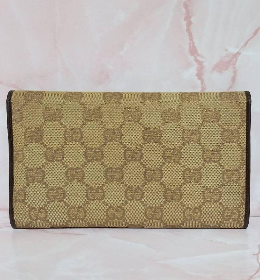 GUCCI グッチ 長財布 GGキャンバス ロングウォレット ベージュ系
