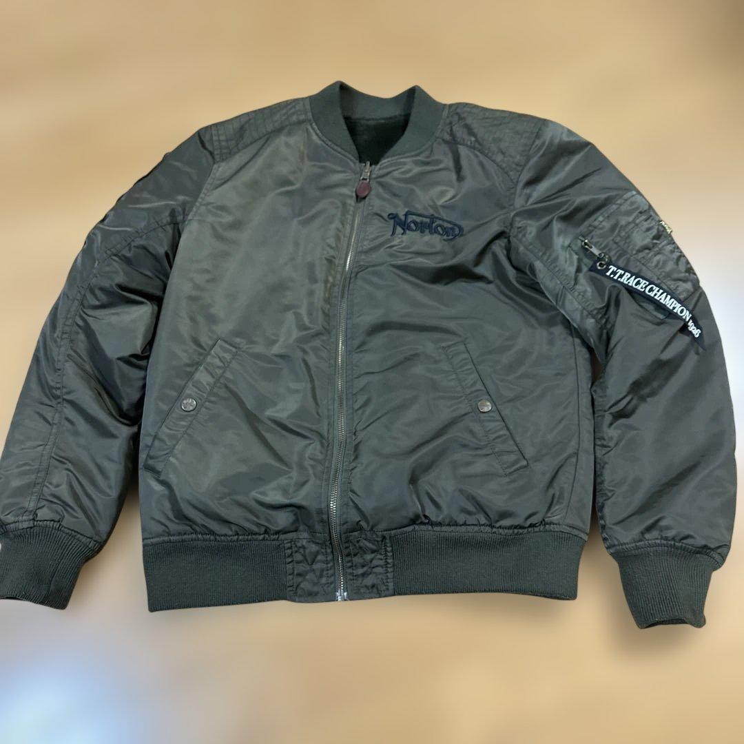 ノートン リバーシブルブルゾン フライトジャケット MA-1 ボア オリーブ M