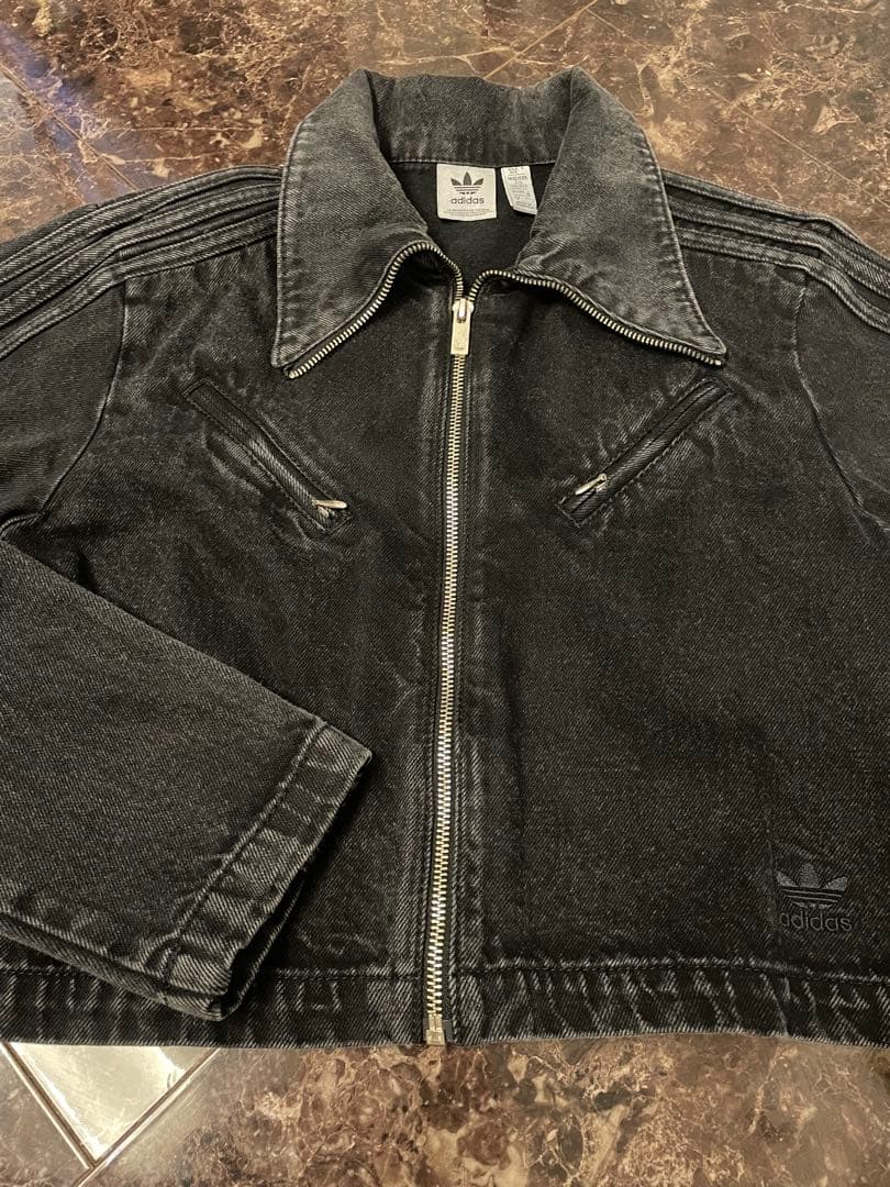 アディダス　モントリオール トラックトップ　ブラックデニムジャケット
