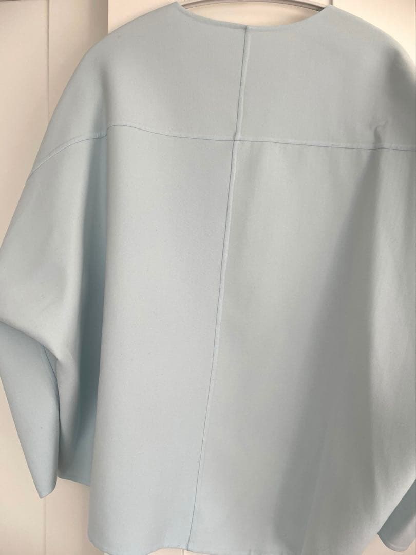 新品未使用ANAYIライトブルー フレアシルエット ポンチョ型ジャケット36