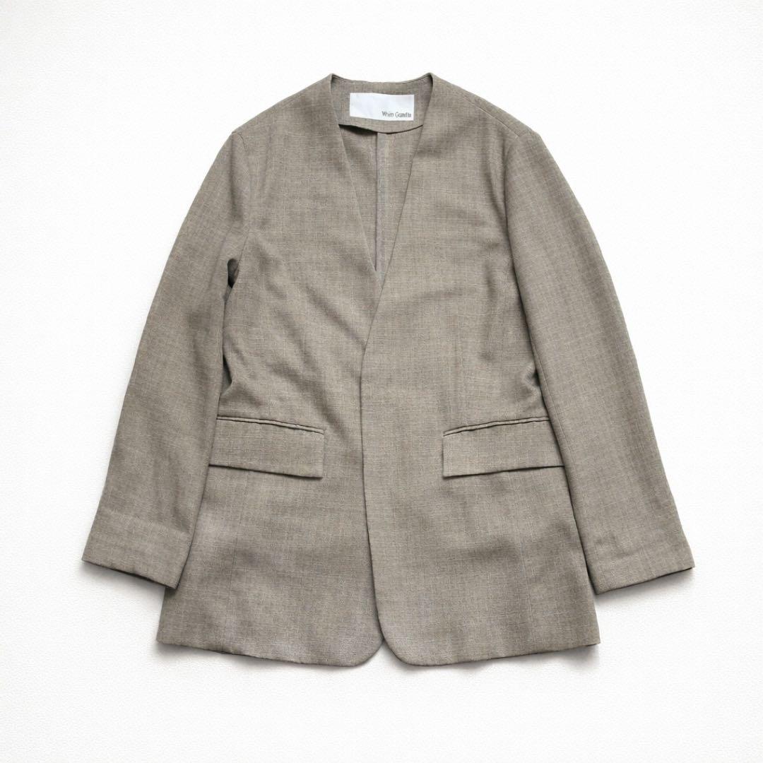 ウィムガゼット 美品 ジュートライクノーカラージャケット