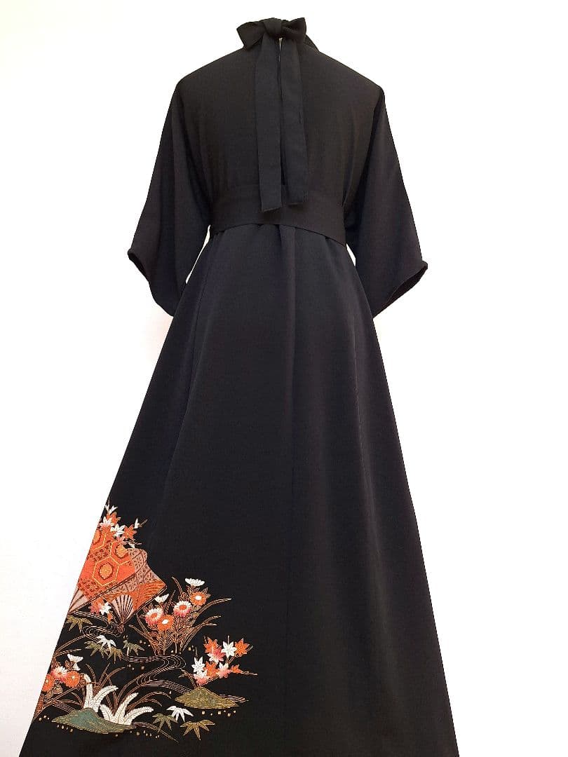 着物リメイクワンピース3640