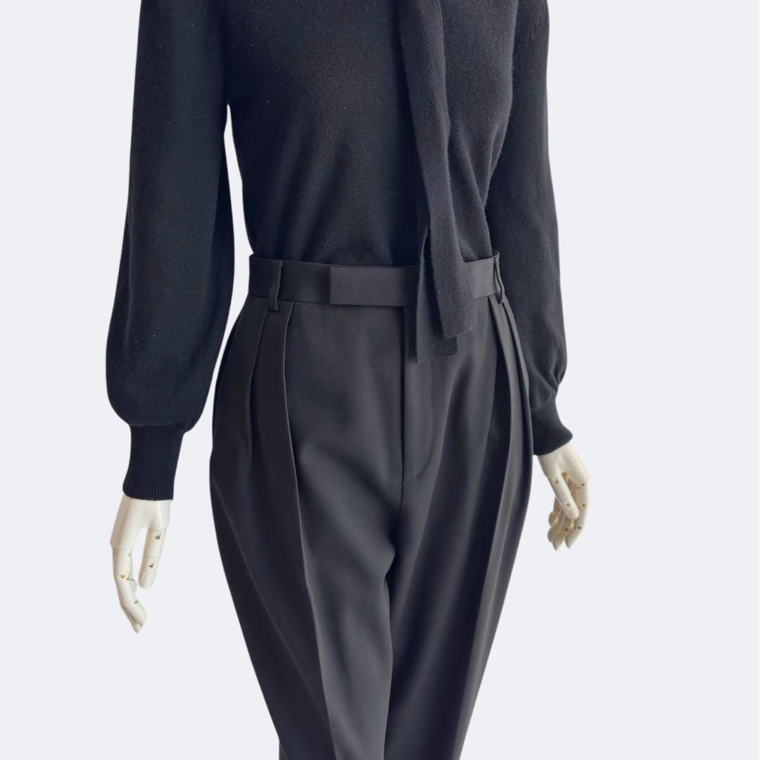 CELINE セリーヌ パンツ レディース ブラック ウール タック