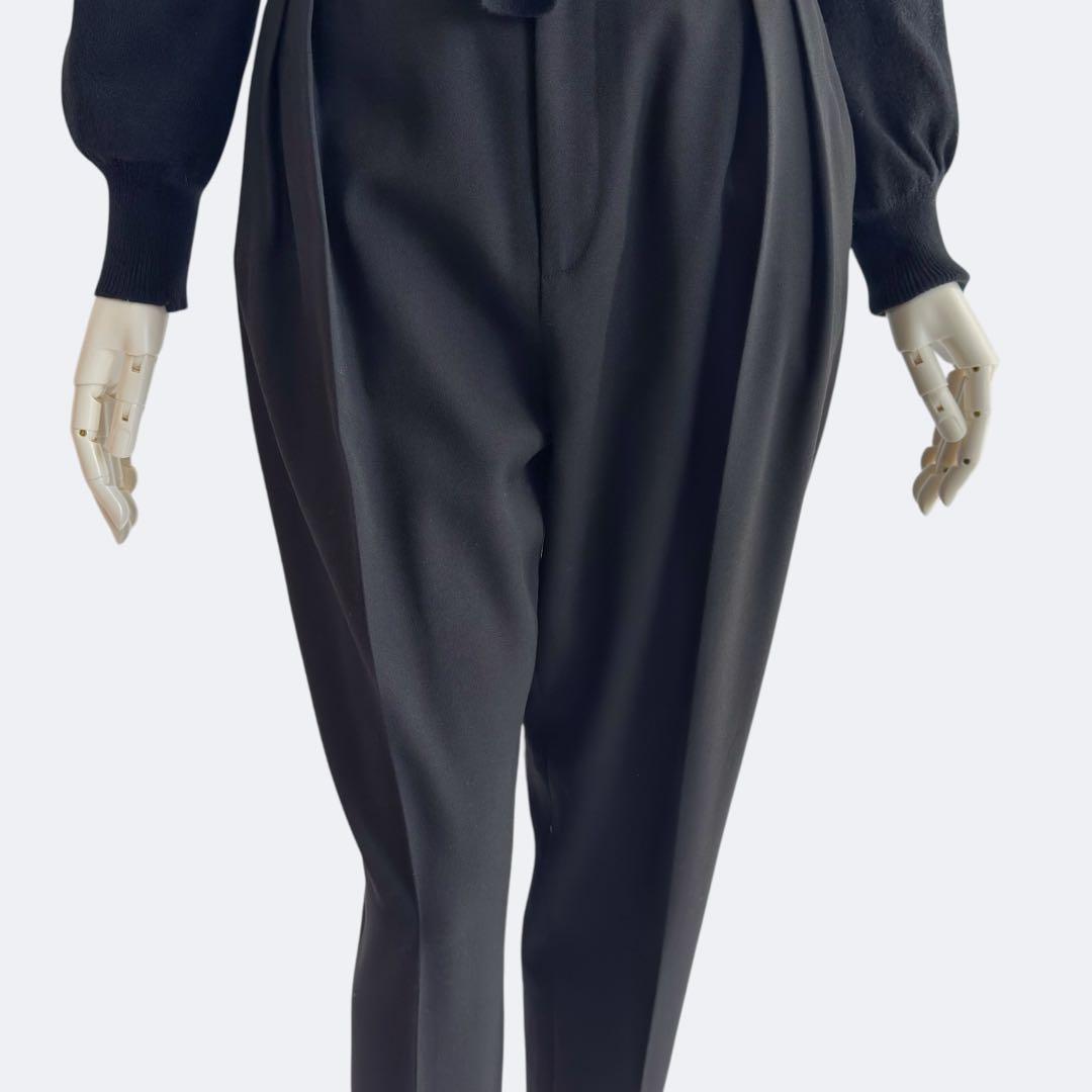 CELINE セリーヌ パンツ レディース ブラック ウール タック