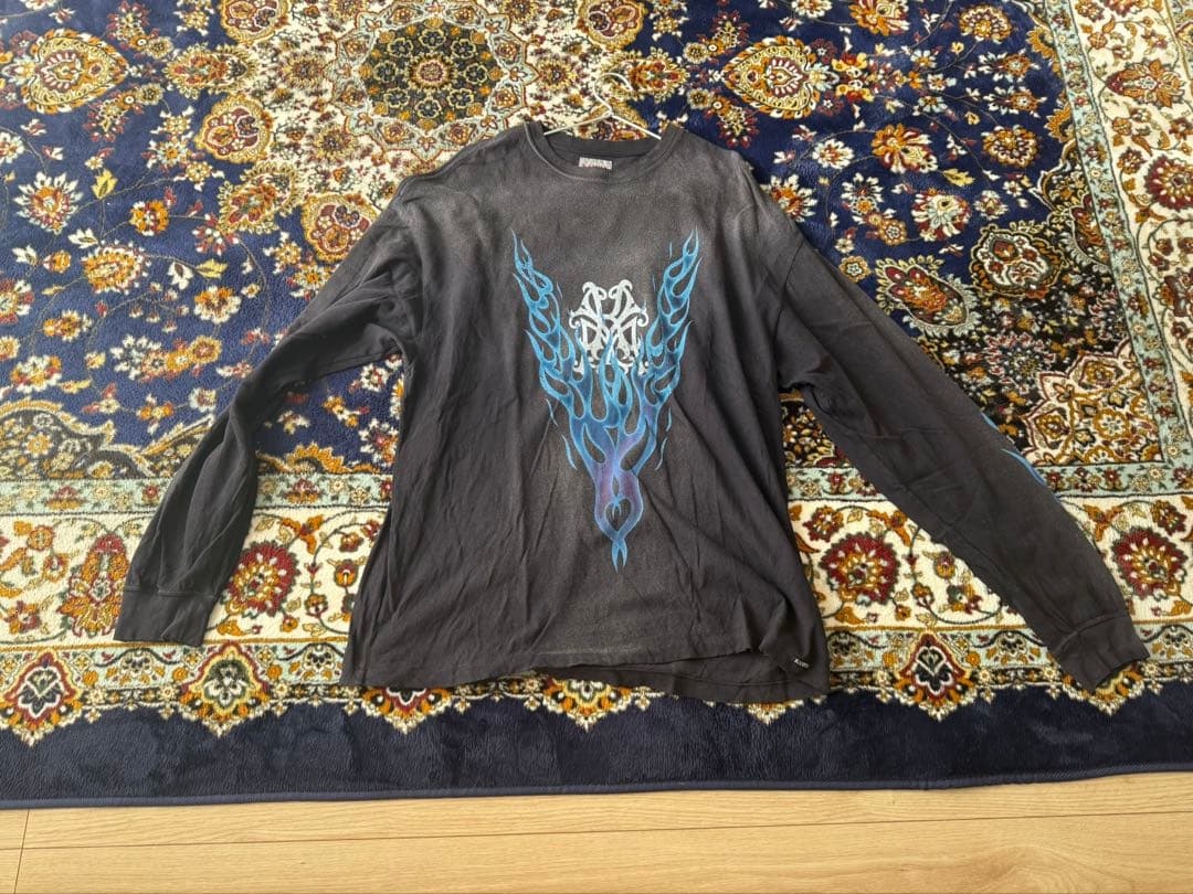 KAMIYA 25ss “KMY-FIRE” DISTRESSED L/S