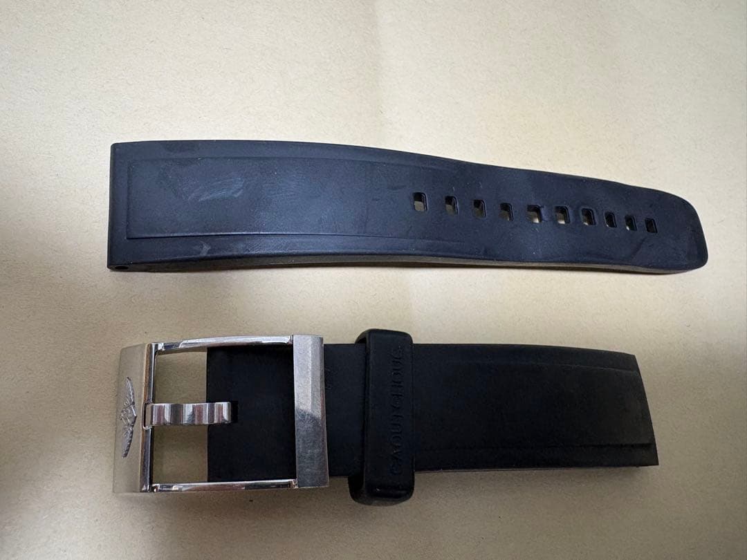 ごま　 ブライトリング純正ステンレスバックル 、ラバーベルトセット