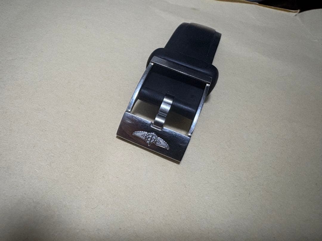 ごま　 ブライトリング純正ステンレスバックル 、ラバーベルトセット