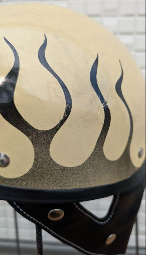 【最終値下げ中】フレイムデザイン 半帽ヘルメット 半キャップ エイジング ヤレ感