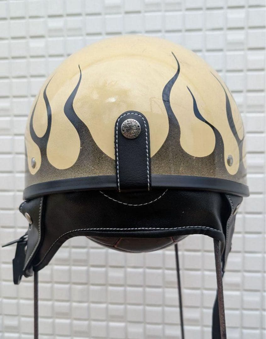 【最終値下げ中】フレイムデザイン 半帽ヘルメット 半キャップ エイジング ヤレ感