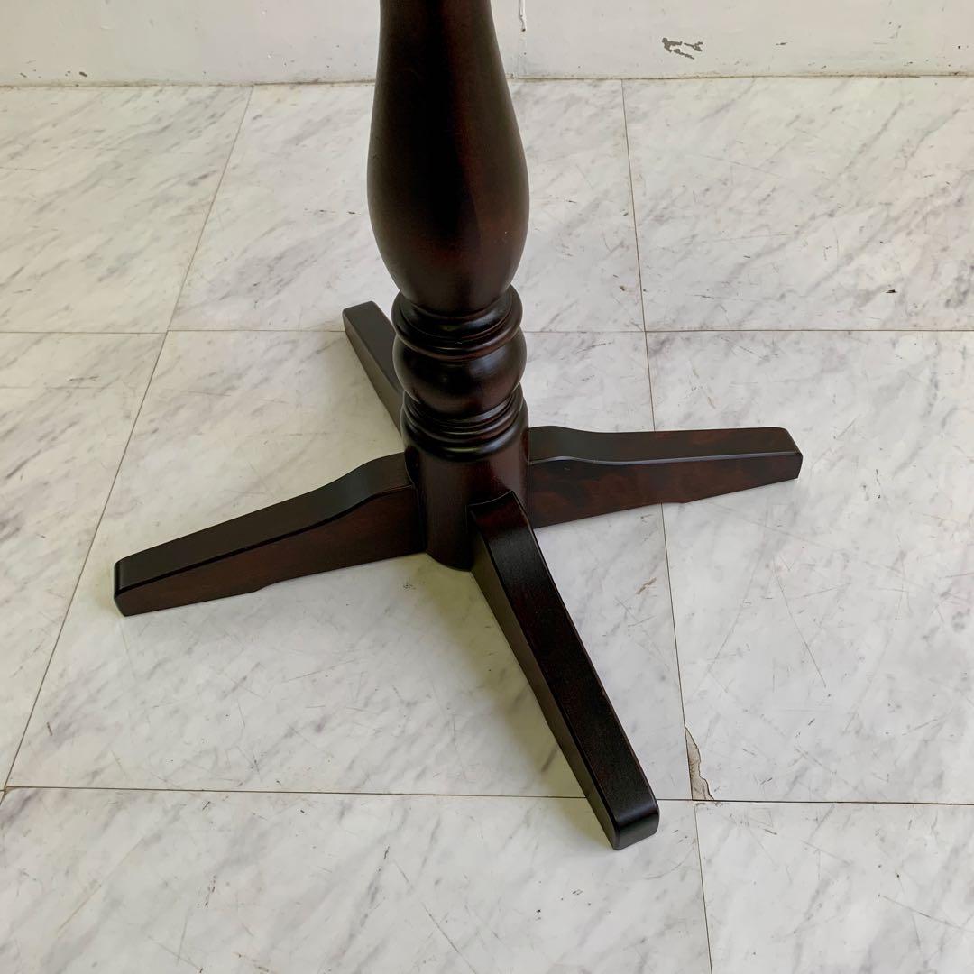 北海道民芸家具 サイドテーブル ダークブラウン楕円形テーブル 美品