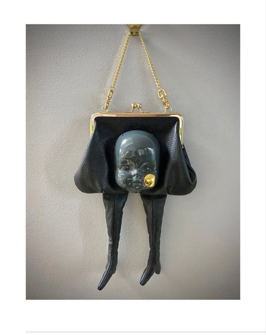 あちゃちゅむ✖️capi 陶器顔レザーバッグ　がま口　新品未使用　あちゃちゅむ