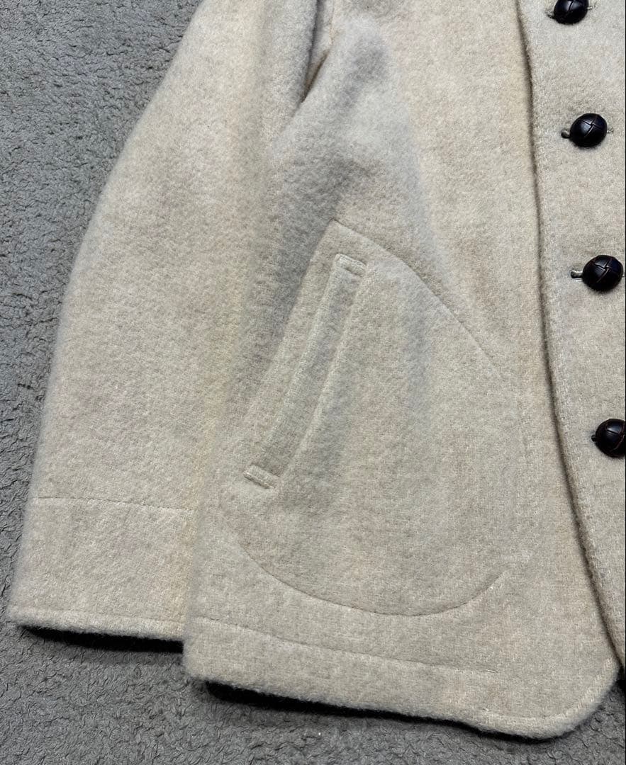 DANTON/ダントン　ウールラウンドカラージャケット　コート　38　ベージュ