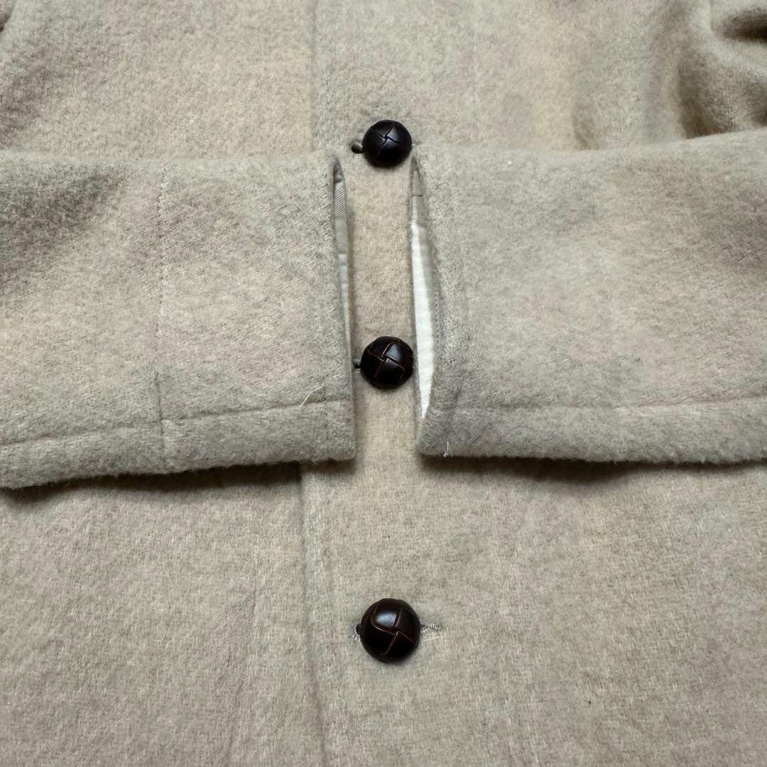 DANTON/ダントン　ウールラウンドカラージャケット　コート　38　ベージュ