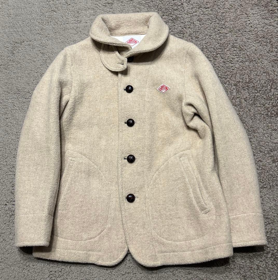 DANTON/ダントン　ウールラウンドカラージャケット　コート　38　ベージュ
