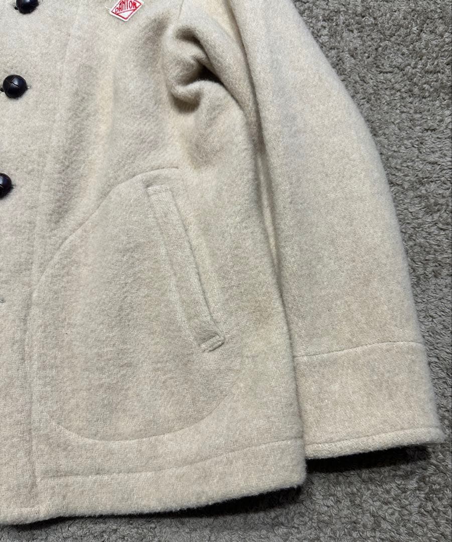 DANTON/ダントン　ウールラウンドカラージャケット　コート　38　ベージュ