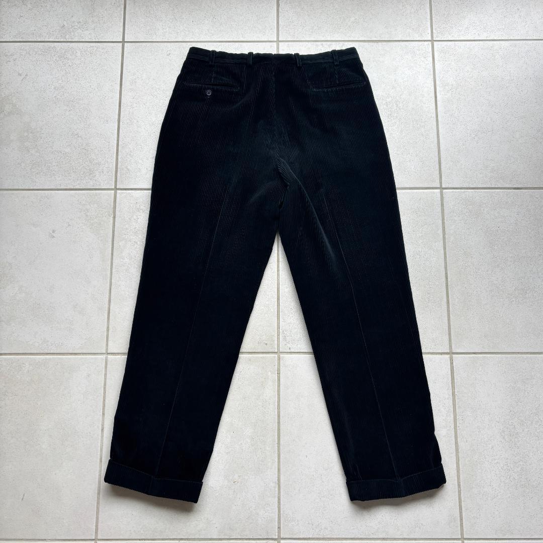 80s【USA製】Brooks Brothers ブラックコーデュロイパンツ35