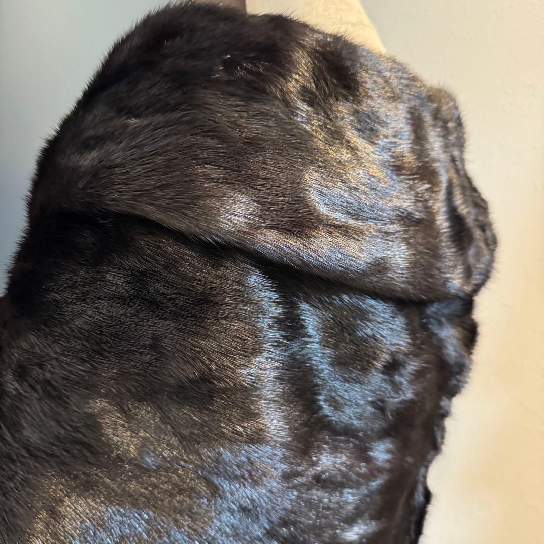 超美品 ショール　SAGA MINK ミンク　リアルファー ストール　黒　far