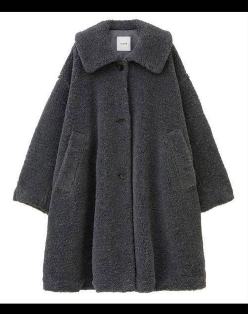 クラネCLANEグレー ボア ロングコート