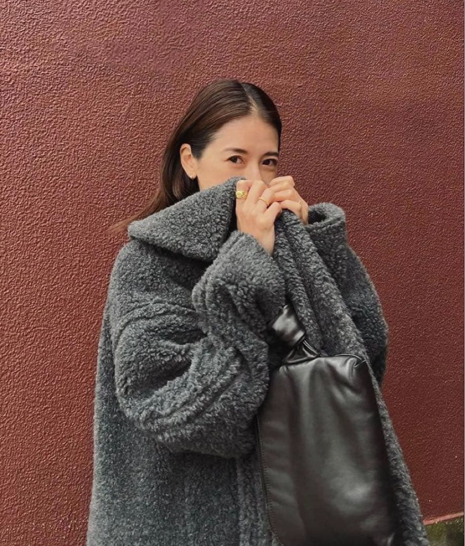 クラネCLANEグレー ボア ロングコート