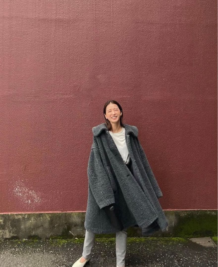 クラネCLANEグレー ボア ロングコート