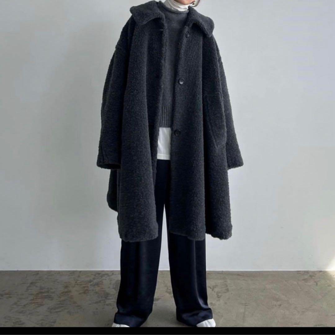 クラネCLANEグレー ボア ロングコート