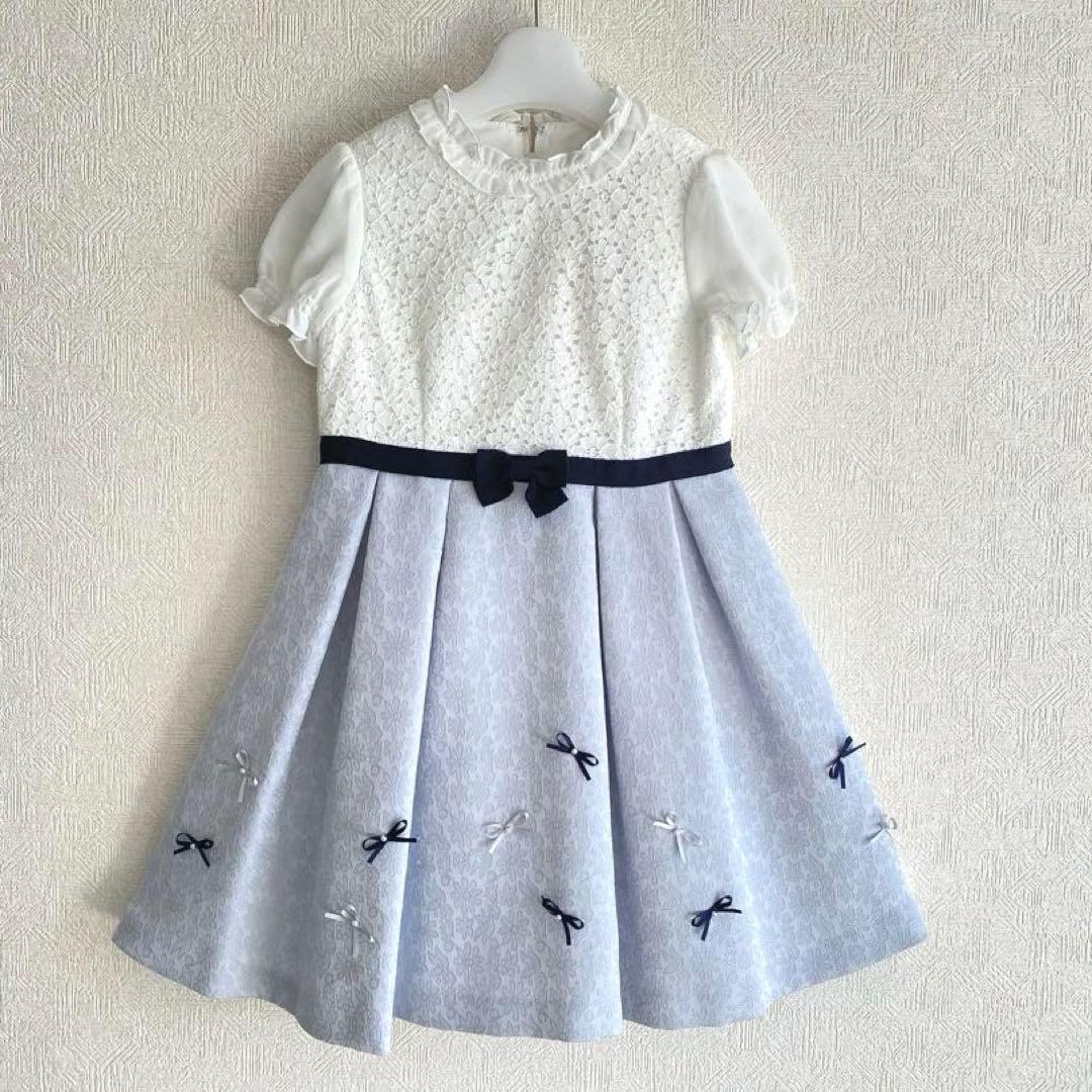 大人気！清楚ネイビー×リボン120 入学 卒園 ⋈女の子 フォーマル ランドセル