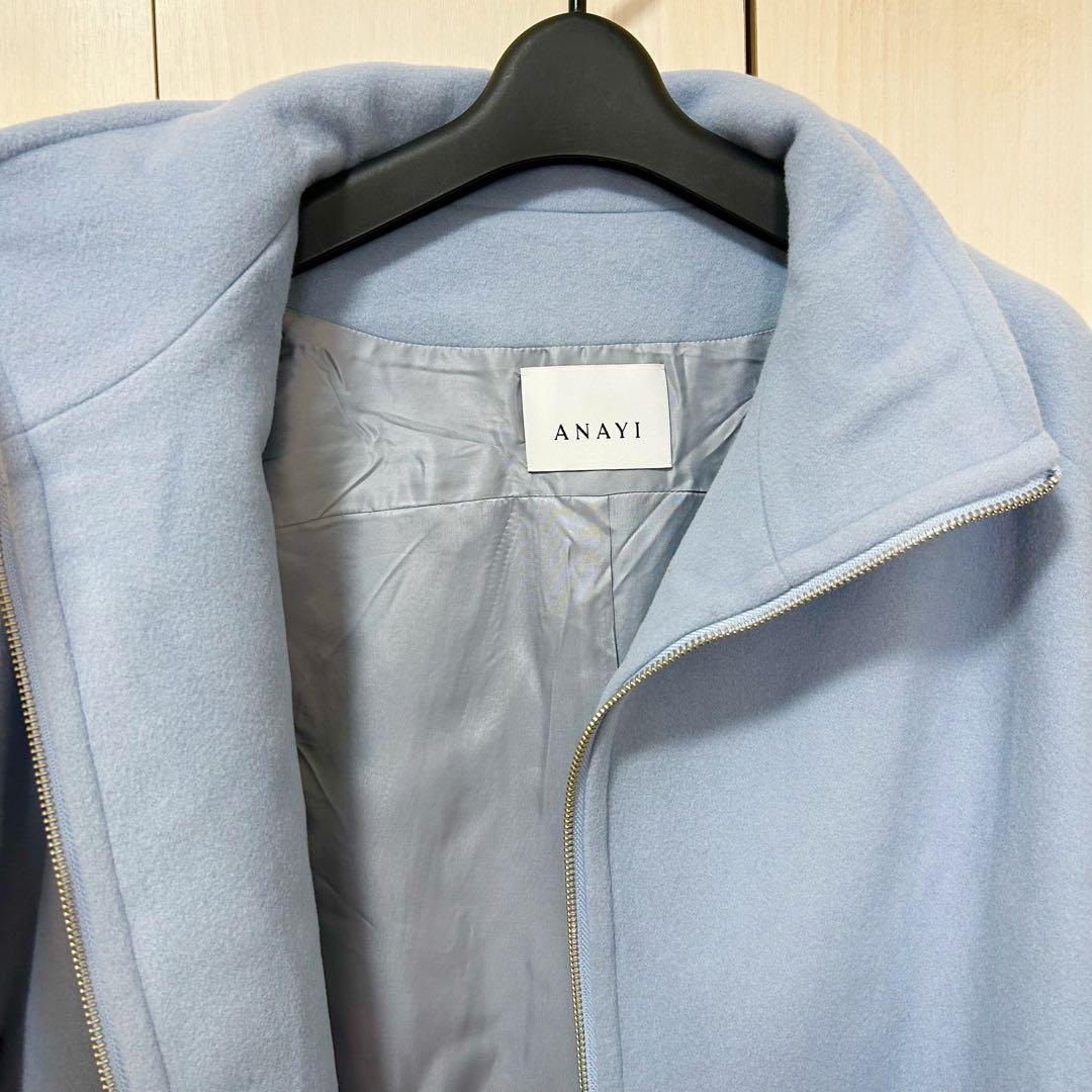21AW♡ANAYI アナイ ラムウールケープコート 36 ショートコート