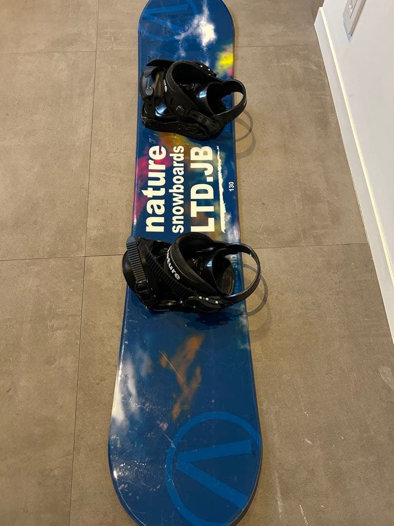 キッズ用 Nature スノーボード130cm、ブーツ、留め具、ケース4点セット