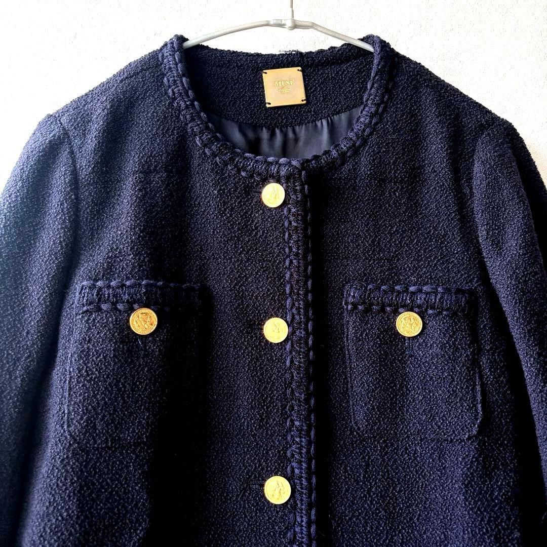 美品✨MUSE de Deuxieme Classeノーカラーツイードジャケット