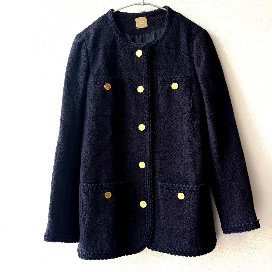美品✨MUSE de Deuxieme Classeノーカラーツイードジャケット