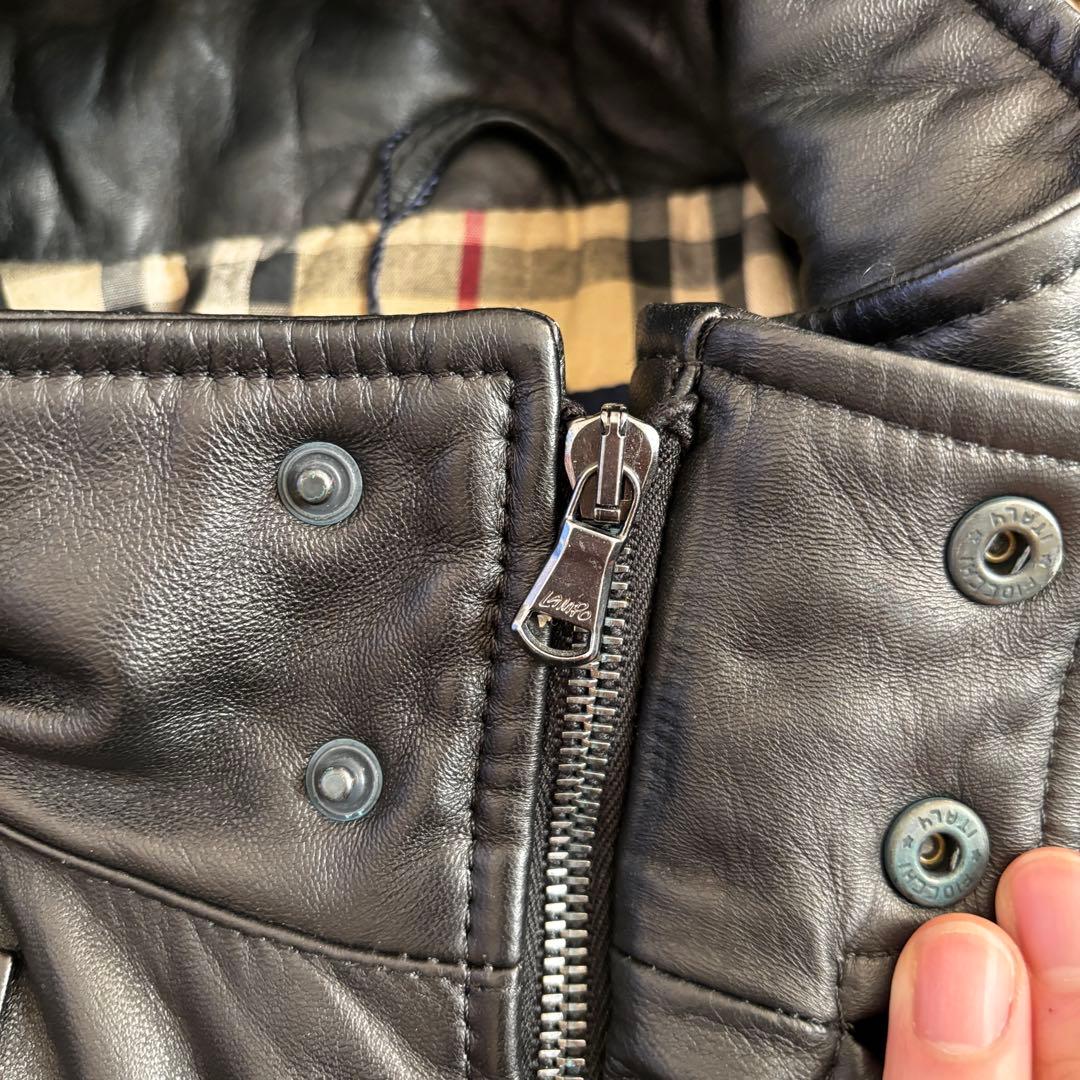 美品 BURBERRY LONDON イタリア製 レザー ダッフルコー