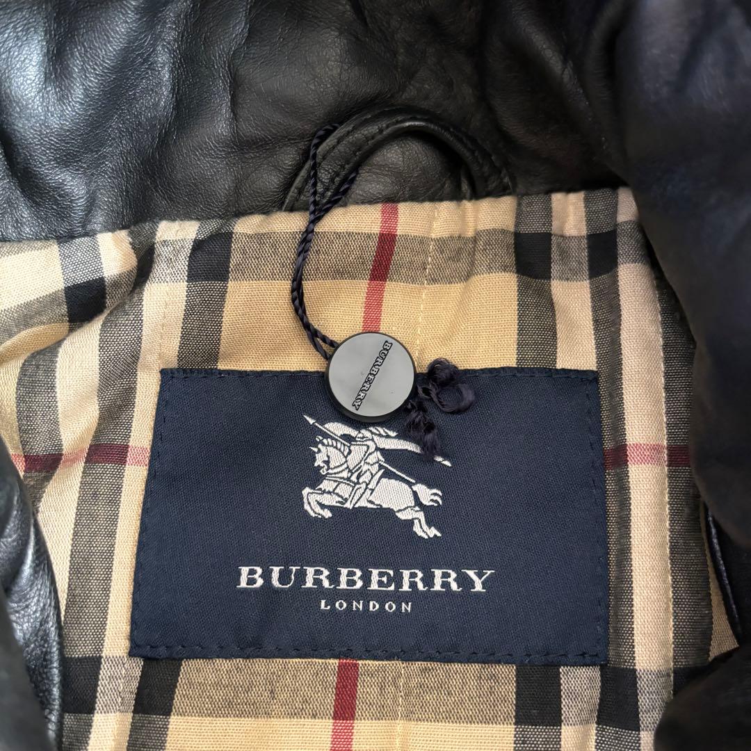 美品 BURBERRY LONDON イタリア製 レザー ダッフルコー
