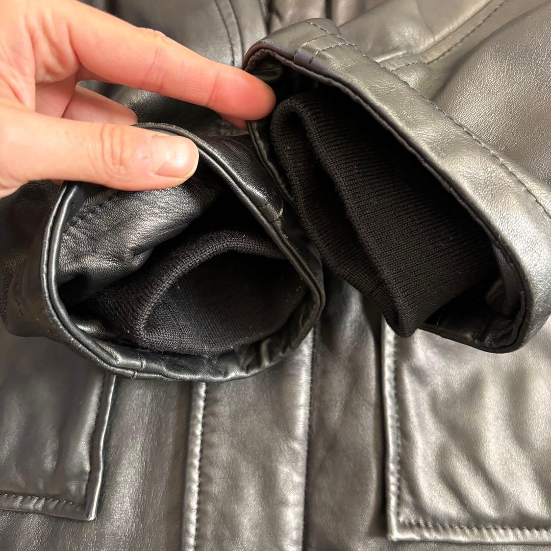 美品 BURBERRY LONDON イタリア製 レザー ダッフルコー