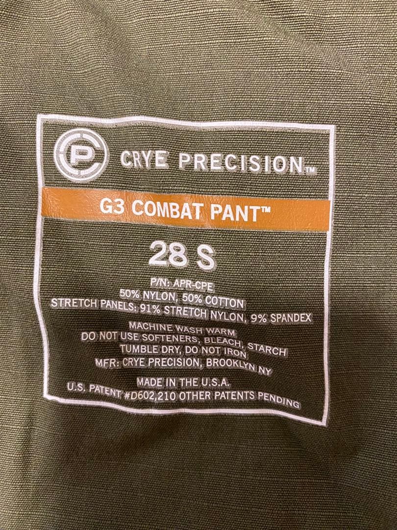 CRYE PRECISION G3 コンバット パンツ 28S