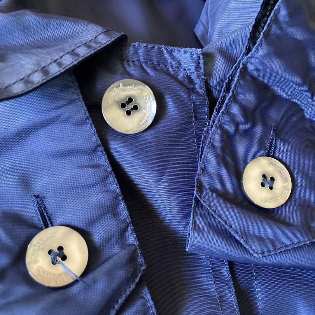 フェラガモ　ネイビー パッカブル　レインコート ベルト付きステンカラーコート