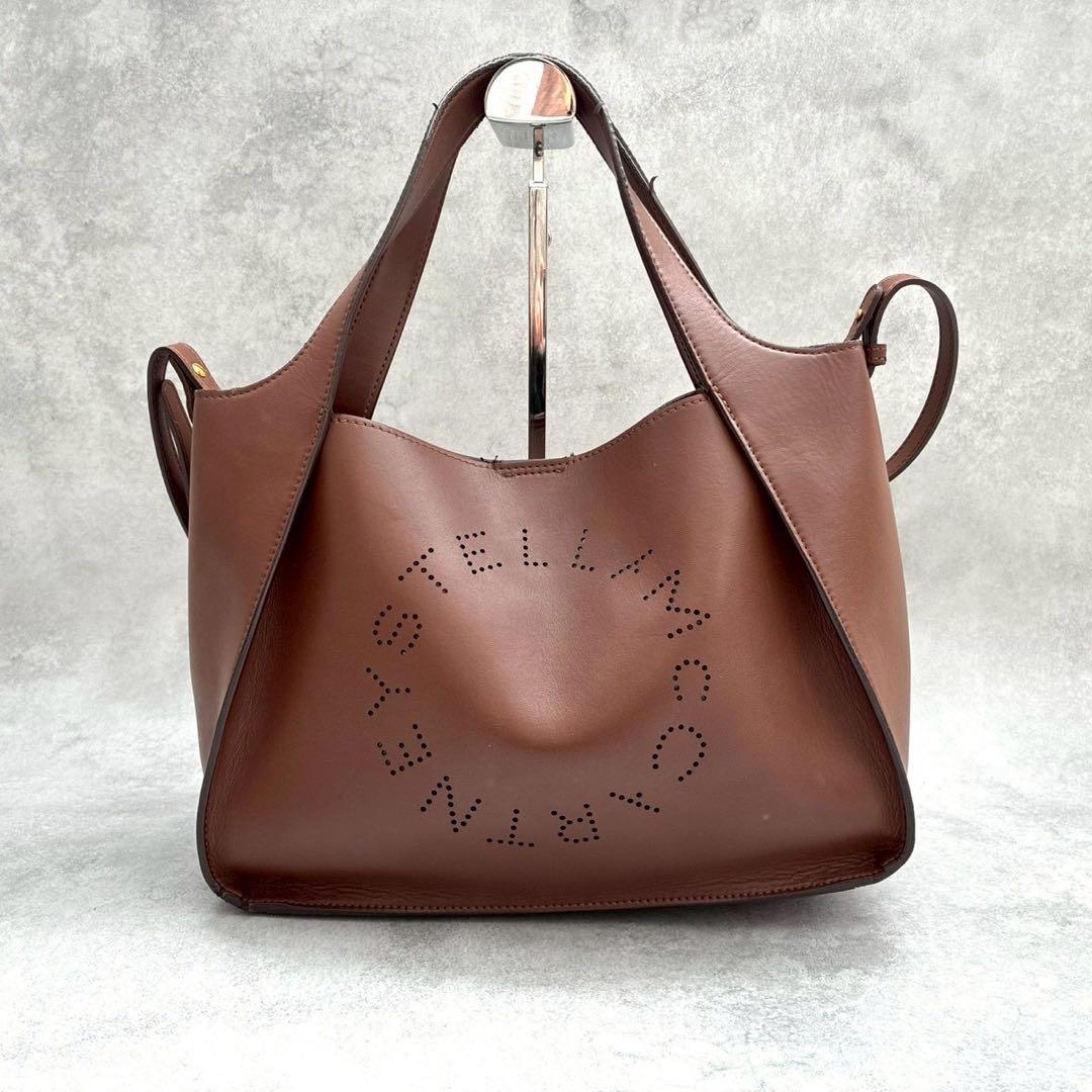 ✨付属品完備✨ステラマッカートニー ロゴトートバッグ 2WAY ブラウン