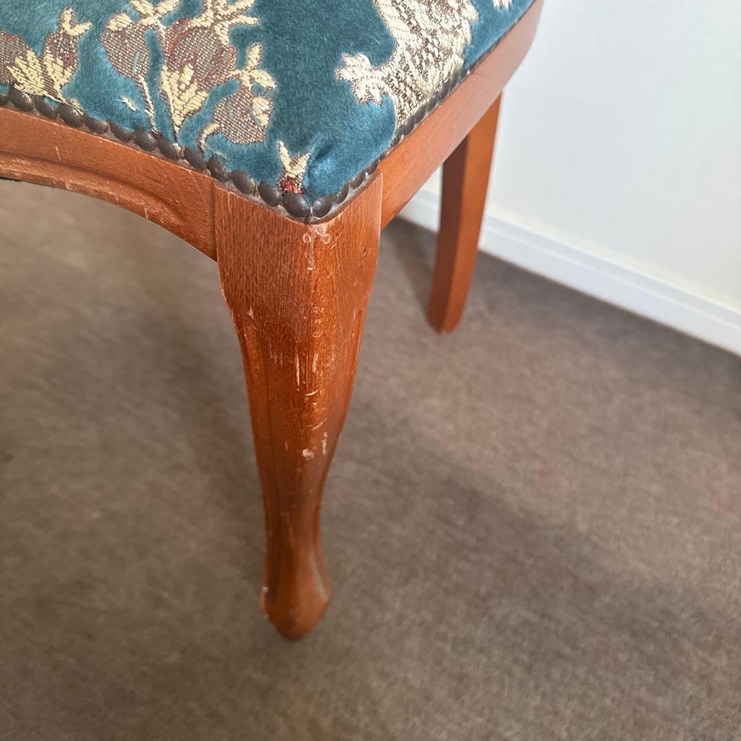 【最終値下げ】金華山織 猫脚クラシックチェア ブルー チェア アンティークチェア