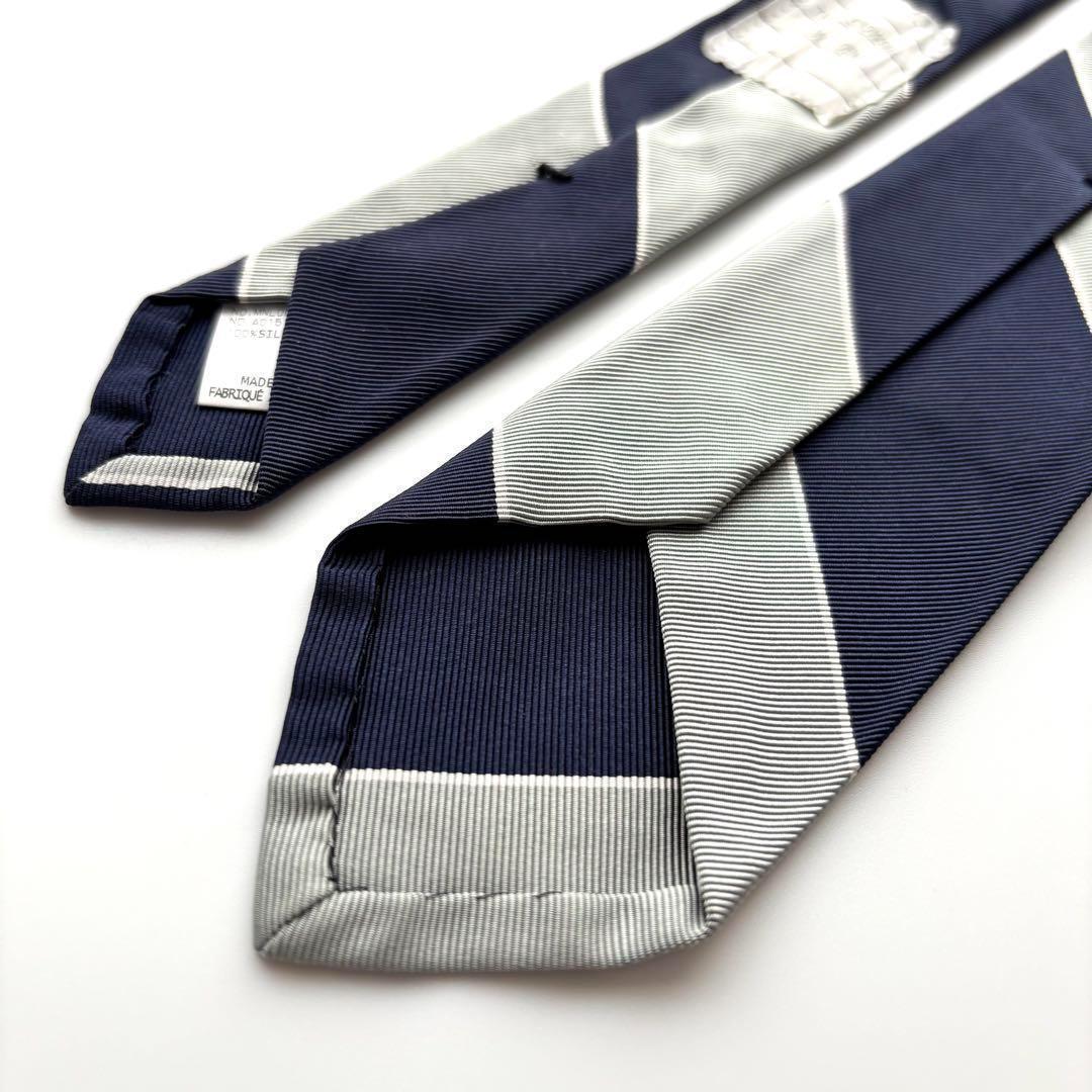 ꧁美品꧂ トムブラウン ネクタイ ナロータイ ストライプ トリコロール グレー