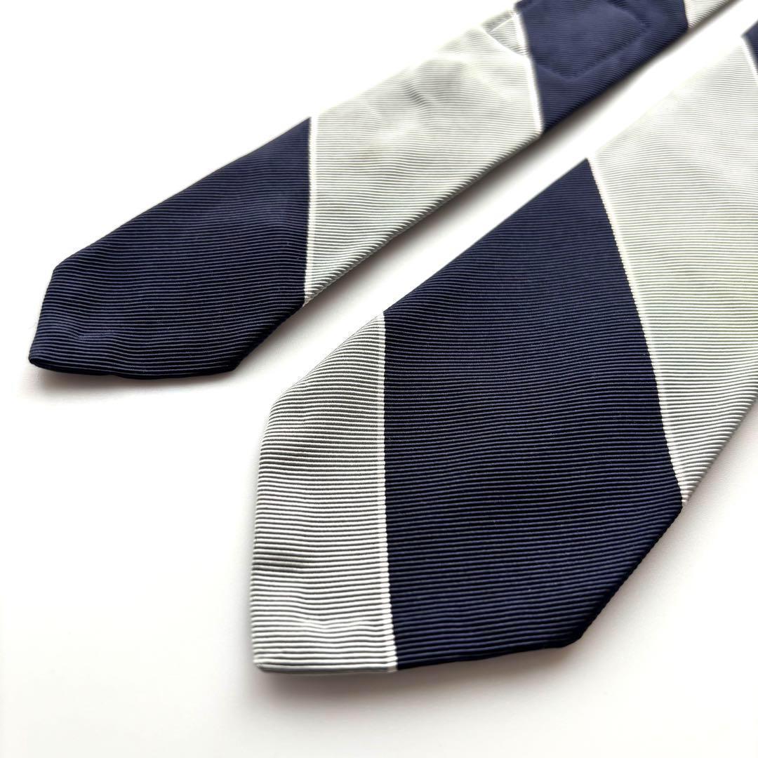 ꧁美品꧂ トムブラウン ネクタイ ナロータイ ストライプ トリコロール グレー